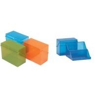 helit Klein-Karteikasten Transluzent, A6 quer, blau unbestückt, im transluzenten Design, für ca. 400 Kartei- (H6904630)