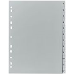 herlitz Kunststoff-Register, Zahlen, A4, 31-teilig, grau Zahlen: 1 - 31, PP-Folie, Eurolochung, volldeckend (10843712)