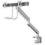 Neomounts NM-D775DXSILVER 2fach Monitor-Tischhalterung 25,4 cm (10) - 81,3 cm (32) Schwenkbar, Rotierbar, Neigbar Grau
