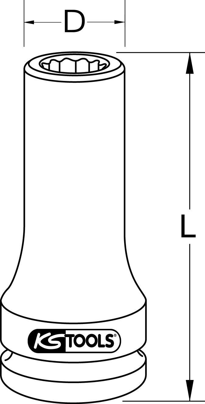 KS TOOLS Werkzeuge-Maschinen GmbH 3/4" Torx-E-Kraft-Stecknuss, lang, E20 (460.1502)