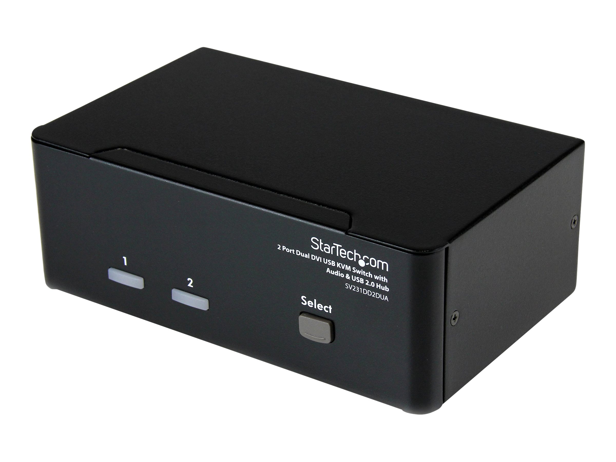 StarTech.com 2 Port DVI USB KVM Switch mit Audio und USB 2.0 Hub Schwarz