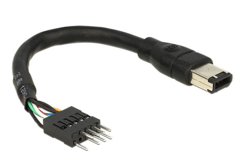 Delock 82379 FireWire-Kabel 6-polig auf IEEE 1394 Header 16.5 cm Schwarz