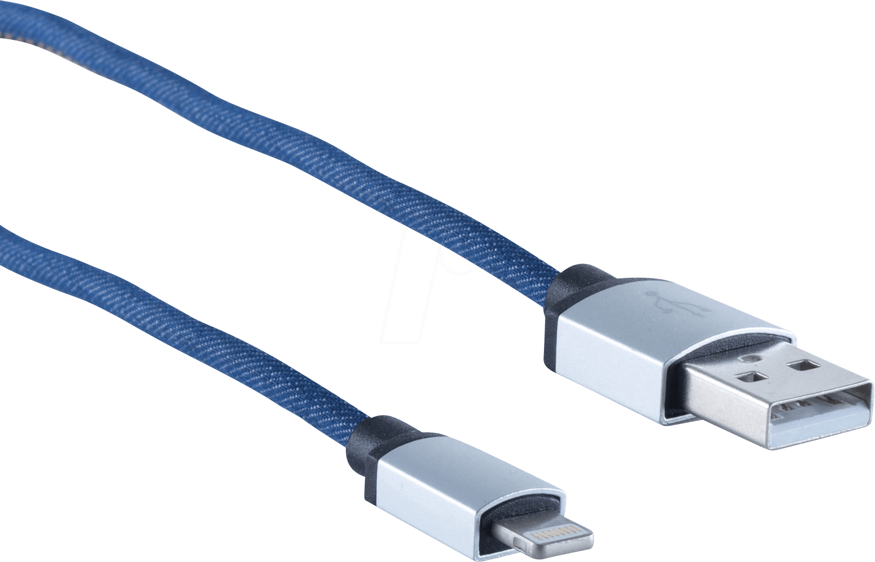 SHIVERPEAKS SHVP BS1450025 - USB-A-Stecker > Lightning Stecker, Jeans blau 1m (BS14-50025)