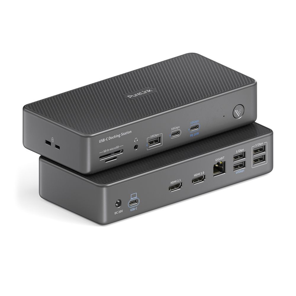 PureLink Vuelogic VL-D200 USB4-Dockingstation 8K Dual-Display 100 W Grau