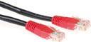 ACT Black 1 meter U/UTP CAT5E patch cable cross with RJ45 connectors. Cat5e u/utp cross bk/rd 1.00m (IB6101)