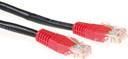 ACT Black 1 meter U/UTP CAT5E patch cable cross with RJ45 connectors. Cat5e u/utp cross bk/rd 1.00m (IB6101)