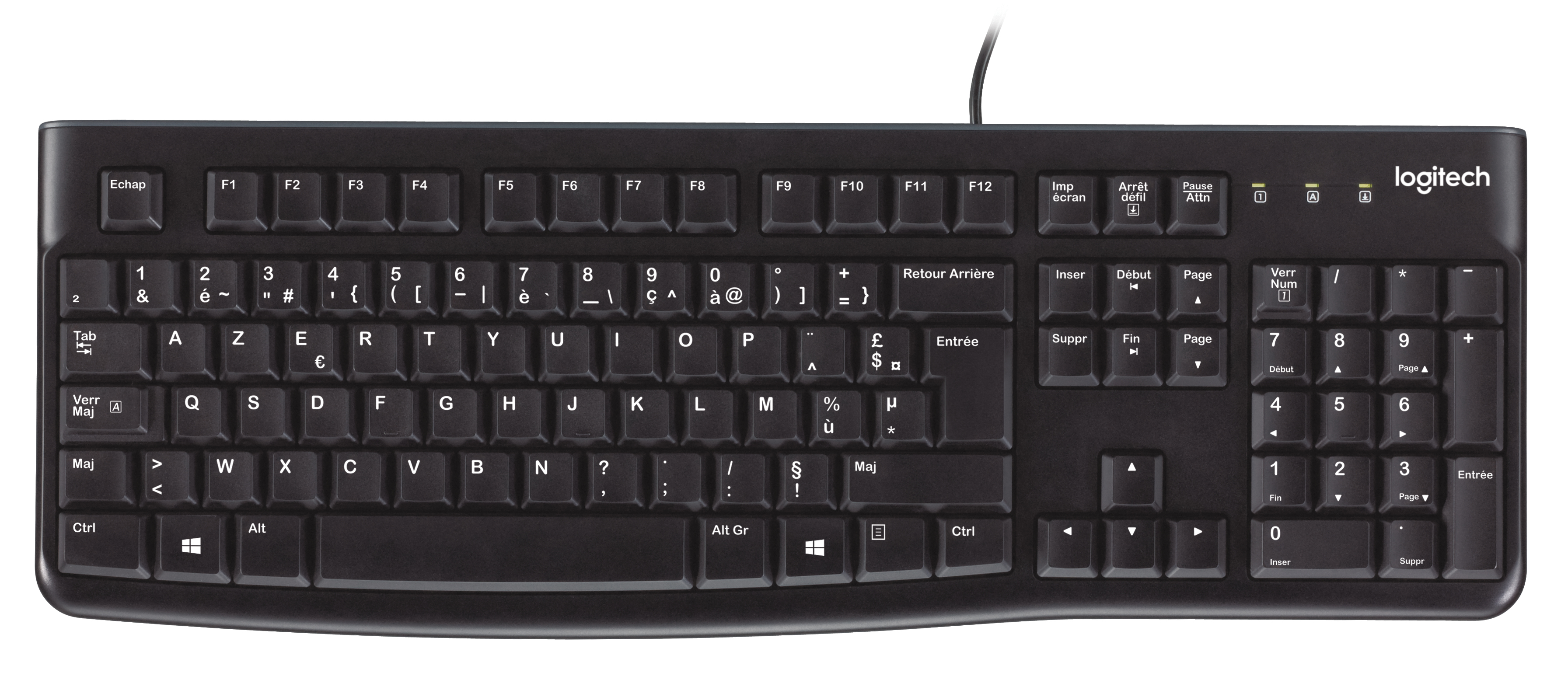 Logitech K120 Kabelgebundene Tastatur USB AZERTY Belgien Schwarz
