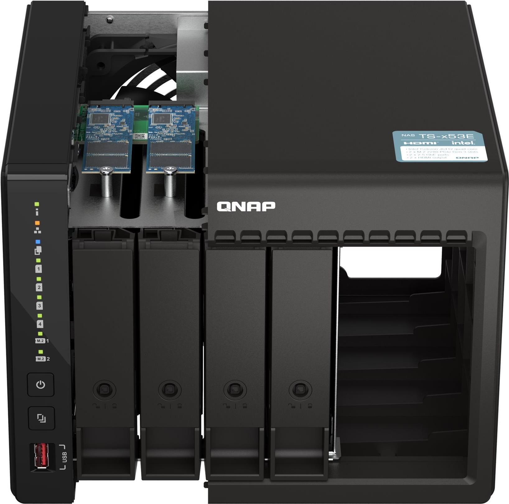 QNAP TS-453E 4-Bay NAS Intel Celeron J6412 8 GB RAM Schwarz