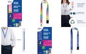 AVERY Textilband / Lanyard, aus rPet, 20 x 440 mm, Blautöne 100% Recycling Kunststoff, mit Sicherheitsverschluss - 1 Stück (R4828WB)