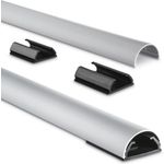 Hama Alu-Kabelkanal, halbrund, 110 x 3,3 x 1,8 cm, Silber (00220991)