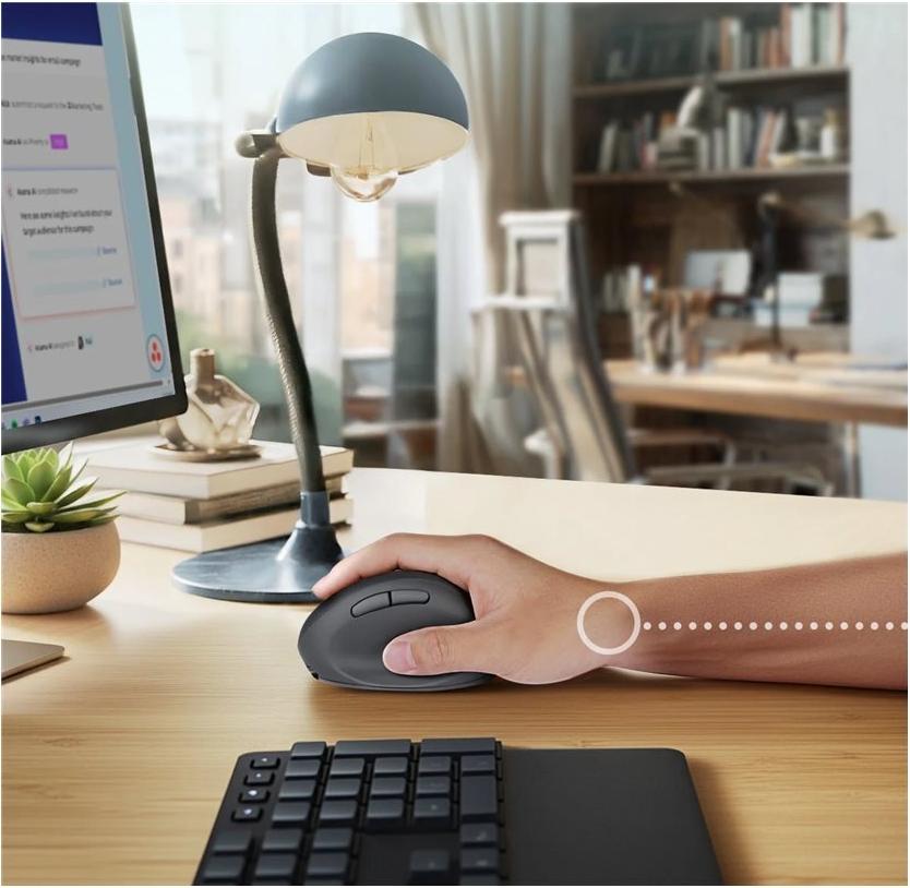 Perixx PERIMICE-719 Ergonomische Vertikal-Maus Kabelgebunden USB Optisch 6 Tasten Größe S Schwarz
