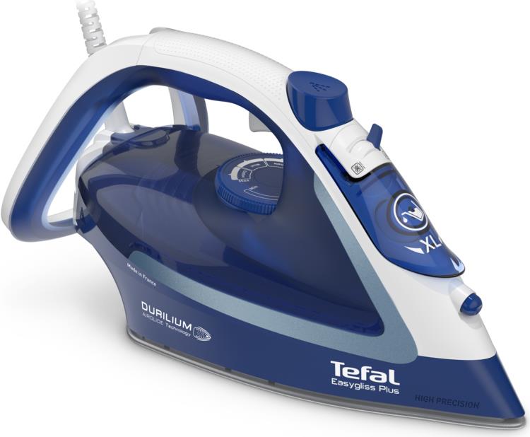 Tefal EasyGliss Plus FV5735 Bügeleisen Trocken- & Dampfbügeleisen Durilium Bügelsohle 2500 W Blau - Weiß (FV5735)