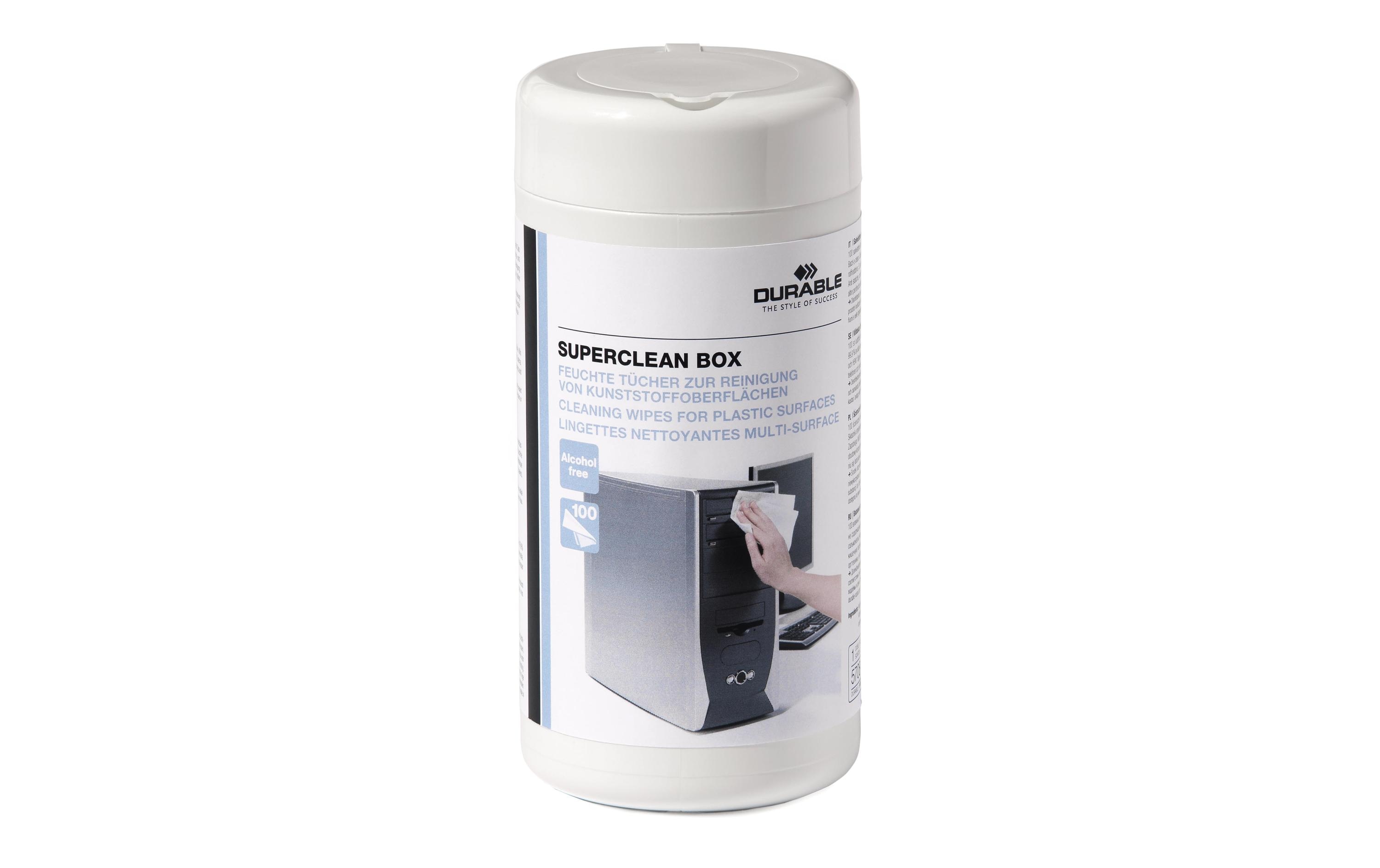 DURABLE Superclean Box Reinigungstücher 100 Stück Weiß