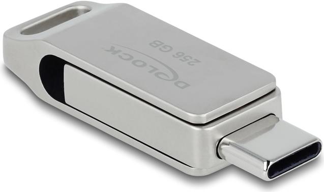 Delock USB 5 Gbps USB-C™ + Typ-A Speicherstick 256 GB - Metallgehäuse (54008)