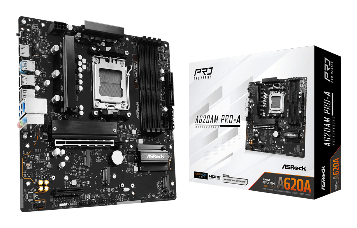ASRock A620AM PRO-A AMD A620 micro ATX Sockel AM5 DDR5 Schwarz