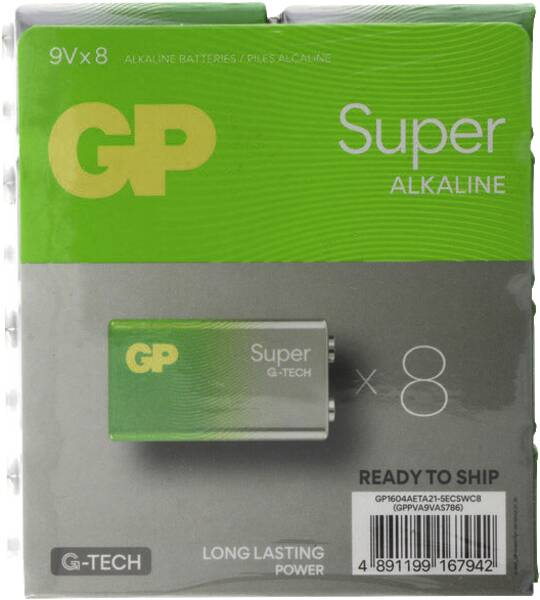 GP Batteries 9V-Block Batterie Alkali-Mangan 9 V 8 St. Gold