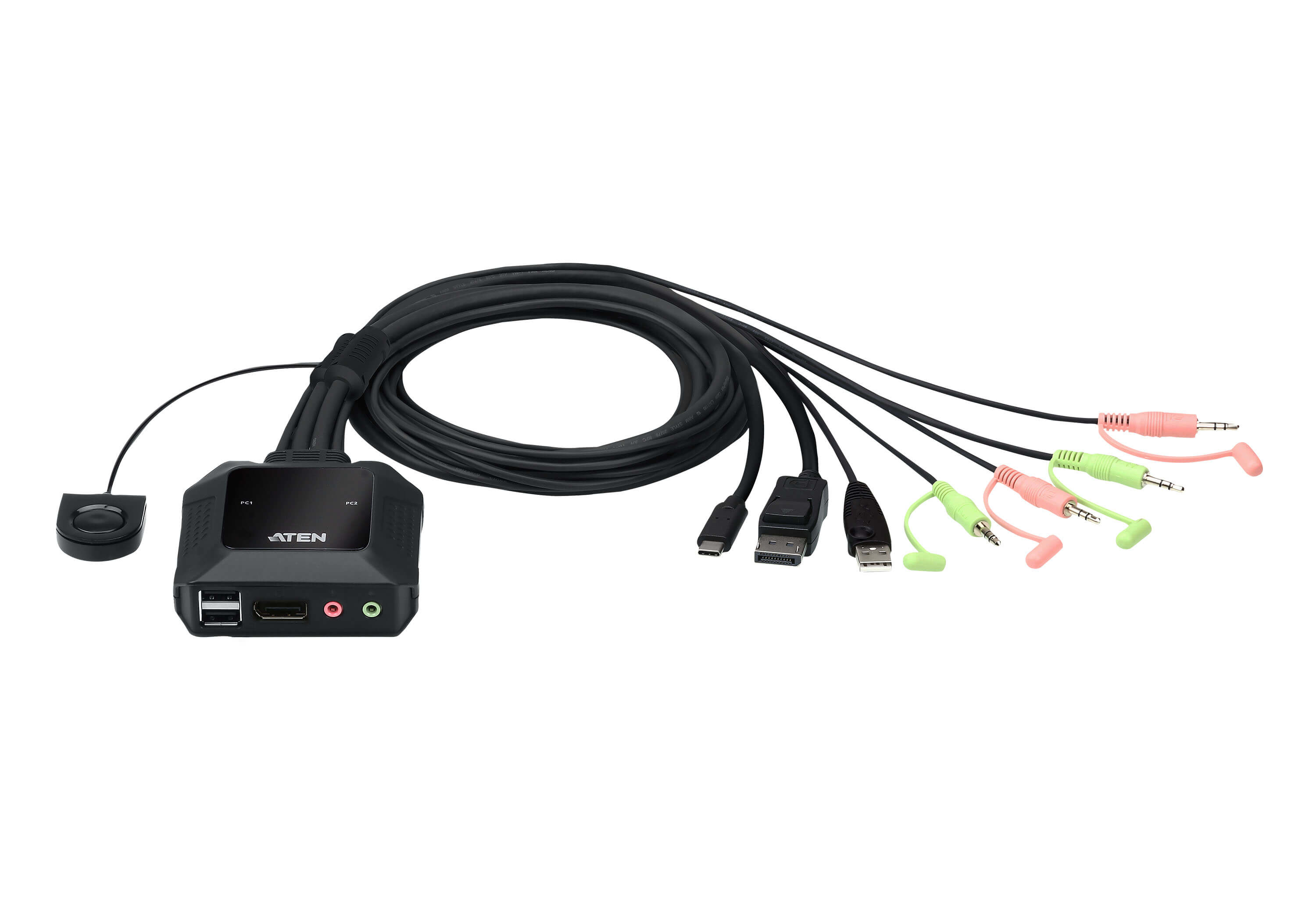 ATEN CS52DP KVM-Switch 2-Port USB-C DisplayPort 4096 x 2160 Schwarz