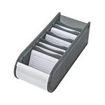 WEDO Lernkartei, DIN A8 quer, inkl. 100 Karteikarten, grau aus PP, mit Rolloverschluss (transluzent-weiß), Karteikarten - 1 Stück (250 8012)