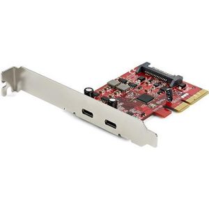 StarTech.com PCIe USB 3.1 Card, 2x USB C 3.1 Gen 2 10Gbps, PCIe Gen 3 x4, ASM...
