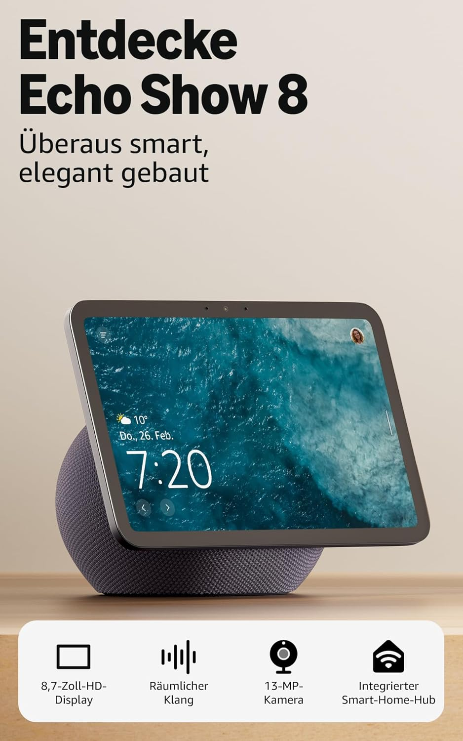 Amazon Echo Show 8 Smart-Display 8,7" Wi-Fi 6 Bluetooth Graphite