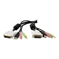 StarTech.com 4-in-1 4-in-1 USB Dual Link DVI-D KVM-Switch Kabel mit Audio und Mikrofon (DVID4N1USB15)