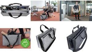 sigel Business-Filztasche Desk Sharing Bag Classic L, grau synthetischer Filz, 2 Tragegriffe & verstellbarer Schulter - 1 Stück (BA409)
