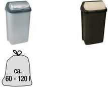 keeeper Abfallbehälter "rasmus", 50 Liter, silber mit Rolldeckel, Material: PP,
