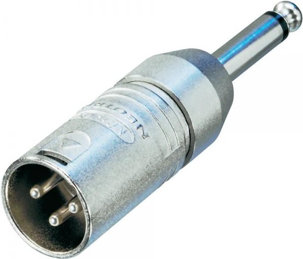 NEUTRIK NA2Mp Adapter - NEUTRIK 3 poliger XLR Kabelstecker zu mono 6.35 mm Klinkenstecker. Verdrahte