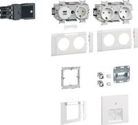 HAGER GAPSET1 SET 1 mit 3 Std+USB-Charger 2xRJ45 Cat6A (GAPSET1)