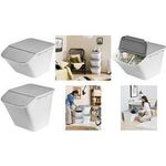 smartstore Aufbewahrungs-/Recyclingbehälter Stack-it L, 51 L Farbe: grau / weiß, mit Deckel, Öffnung am vorderen Teil - 1 Stück (3043100)