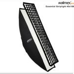 Walimex pro Essential Striplight Softbox 40x180cm, um 360° drehbar, einfacher Aufbau, inkl. Grid, Bowens Adapter und Transporttasche, ideal für Produkt- und Peoplefotografie (1023428)