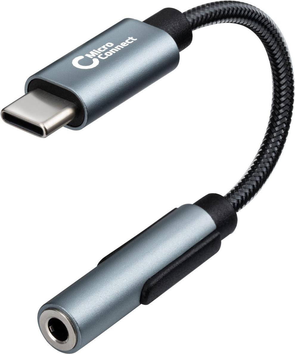 MicroConnect USB-C to Audio Adapter Silver 13cm (MC-AUDIO-USBC)