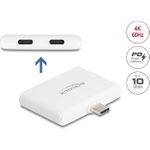 Delock USB Type-C Adapter zu USB-C Daten 10 Gbps und Video 4K 60 Hz+ PD 92 (61088)