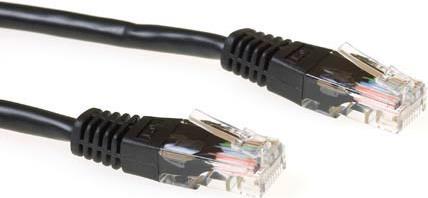 ACT Black 0.5 meter U/UTP CAT6 patch cable with RJ45 connectors. Cat6 u/utp black 0.50m (IB8900)