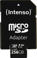 Intenso microSD-Card, 256 GB Speicherkapazität, bis zu 45 MB/Sekunde Schreibgeschwindigkeit, bis zu 100 MB/Sekunde Lesegeschwindigkeit, UHS-I, SD-Adapter (3433492)