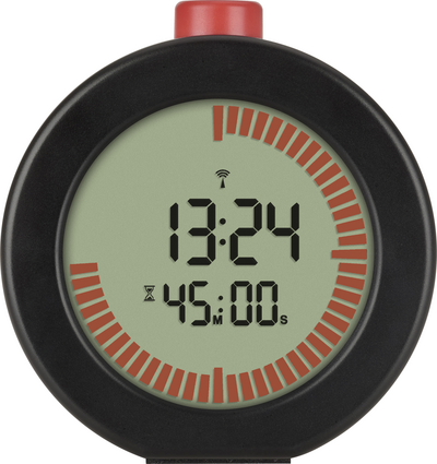TFA Dostmann 60.2569.01 Funk Wecker Schwarz, Rot Alarmzeiten 1 1 Timerzeit, Großes Display (60.2569.01)