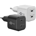 Goobay USB-C PD GaN Dual-Schnellladegerät Nano 35 W weiß - 2x -Anschluss Power (75334)