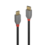 Lindy 0.5m USB 2.0 Typ C an Micro-B Kabel, Anthra Line USB Typ C Stecker an Micro-B Stecker (36890)