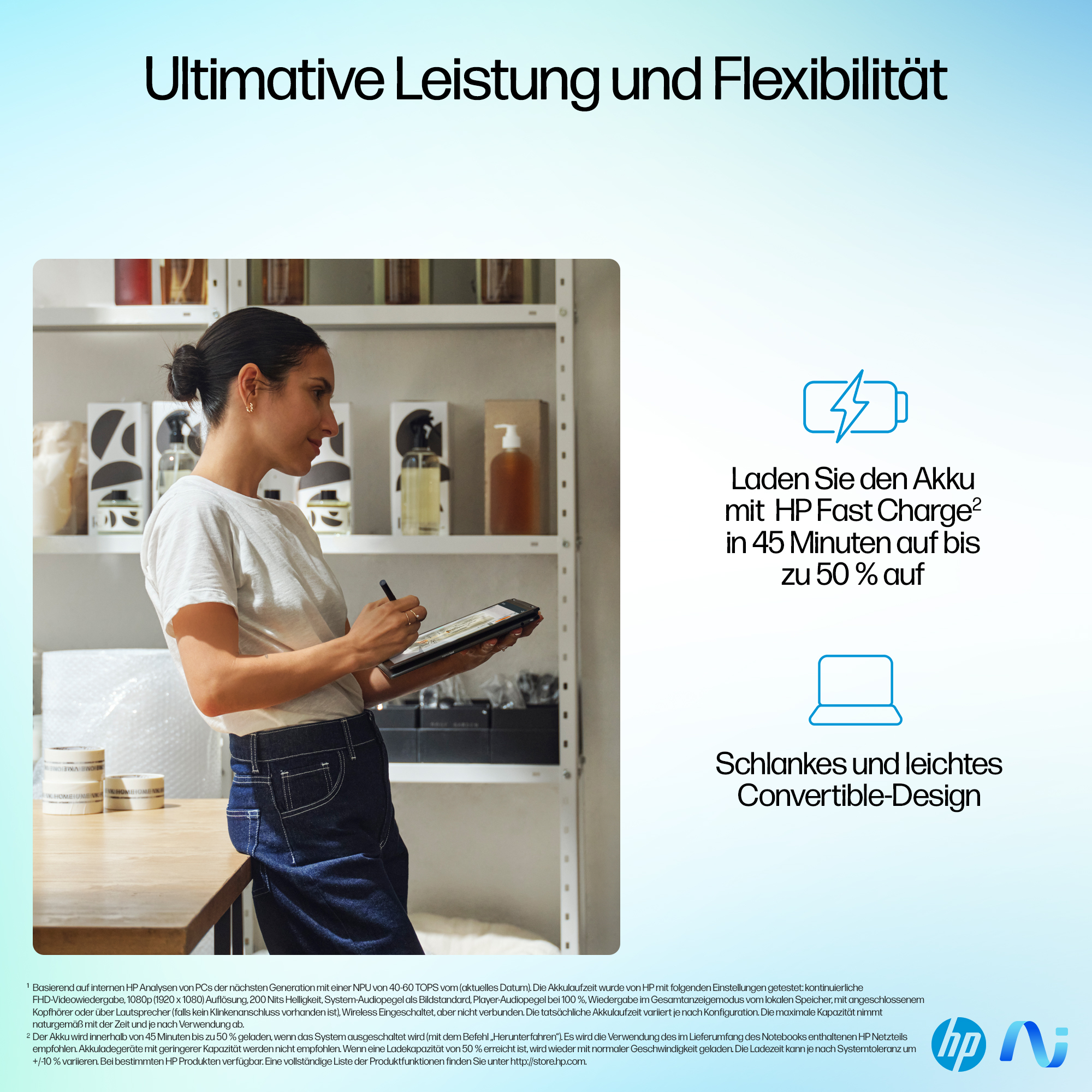 HP OmniBook Ultra Flip 14-fh0170ng 14" 2.8K OLED Touch 120Hz Intel Core Ultra 7 256V 16 GB RAM 512 GB SSD Atmospheric Blue