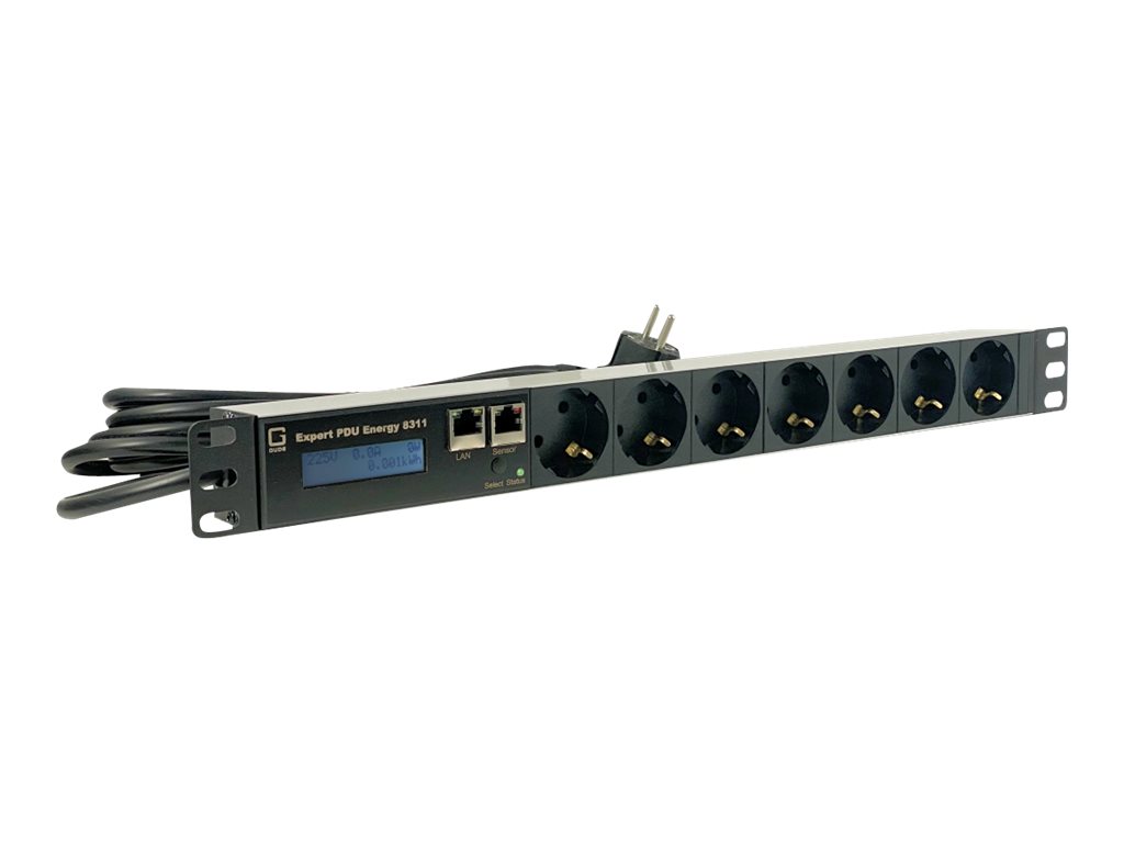 Gude Expert PDU Energy 8311-1 Stromverteilungseinheit 7x Typ F 1U 230 V Schwarz