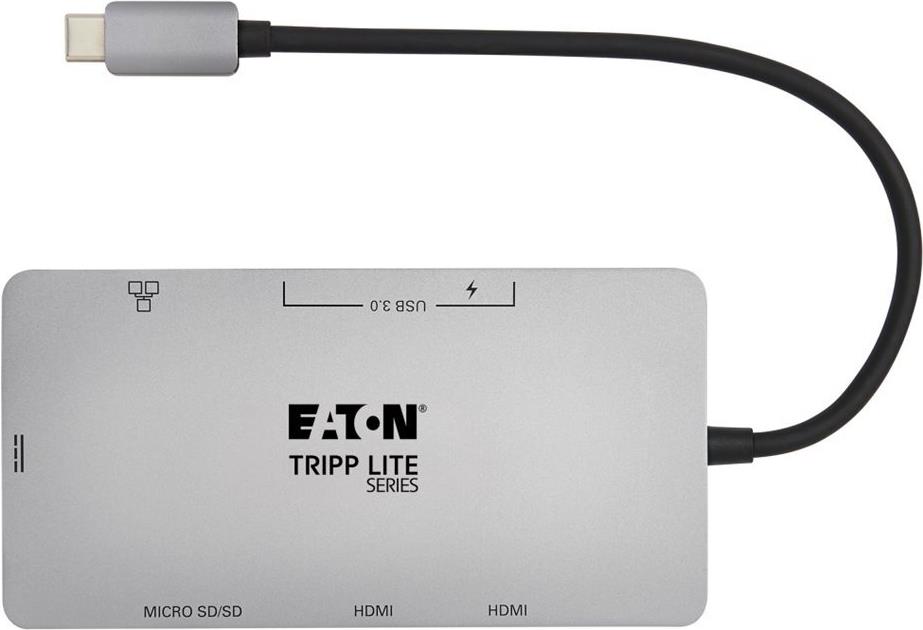 Tripp Lite Eaton Tripp Lite Series U442-DOCK8G-GG Dockingstation USB-C 2 x 4K HDMI 100W PD Grau