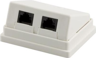 DSIT Cat. 5e UTP, Anschlußdose Aufputz, 2 x RJ45, Weiß (DS-VR4)