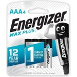 Energizer MAX Plus AAA. Akku-/Batterietyp: Single-use battery, Batteriegröße: AAA, Batterietechnologie: Alkali. Höhe: 44,5 mm, Durchmesser: 1,05 cm, Gewicht: 11,5 g. Verpackungsart: Sichtverpackung (E303320600)