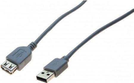 USB 2.0 Verlängerungskabel, USB St. A / USB Bu. A, grau, 5,0 m High Speed USB-Kabel für Standardanwendungen (532405)