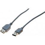 USB 2.0 Verlängerungskabel, USB St. A / USB Bu. A, grau, 5,0 m High Speed USB-Kabel für Standardanwendungen (532405)