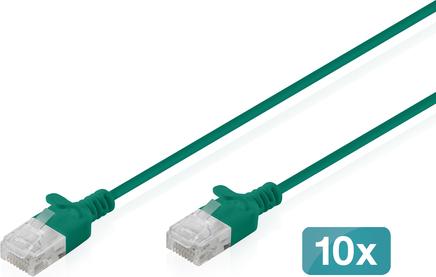 DIGITUS CAT6 U/UTP SLIM PA 10X3M GREE 10X 3M LSZH AWG 32/7 GREEN (DK-1618-030S-G-10)