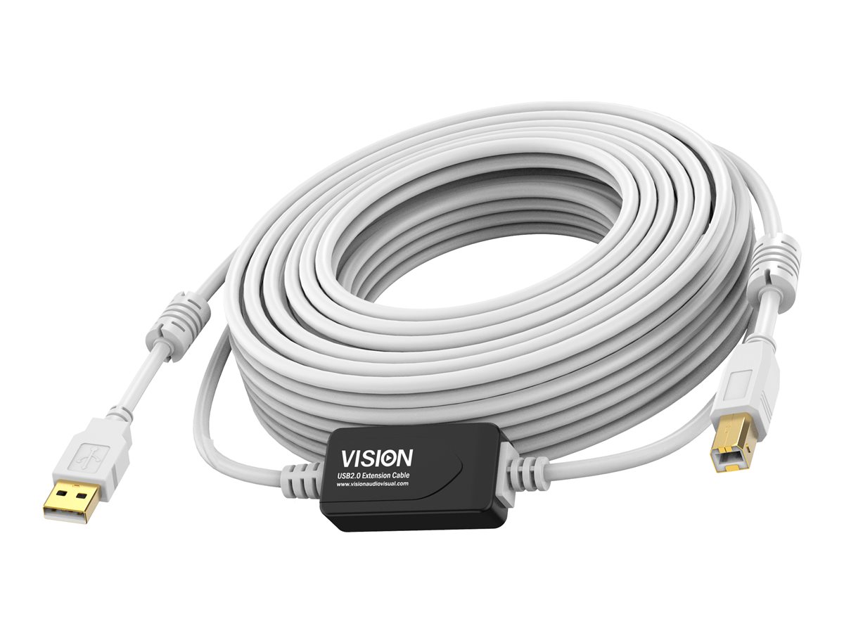 Vision Techconnect TC 10MUSB+/2 USB 2.0 Kabel USB A USB B 10 m Weiß