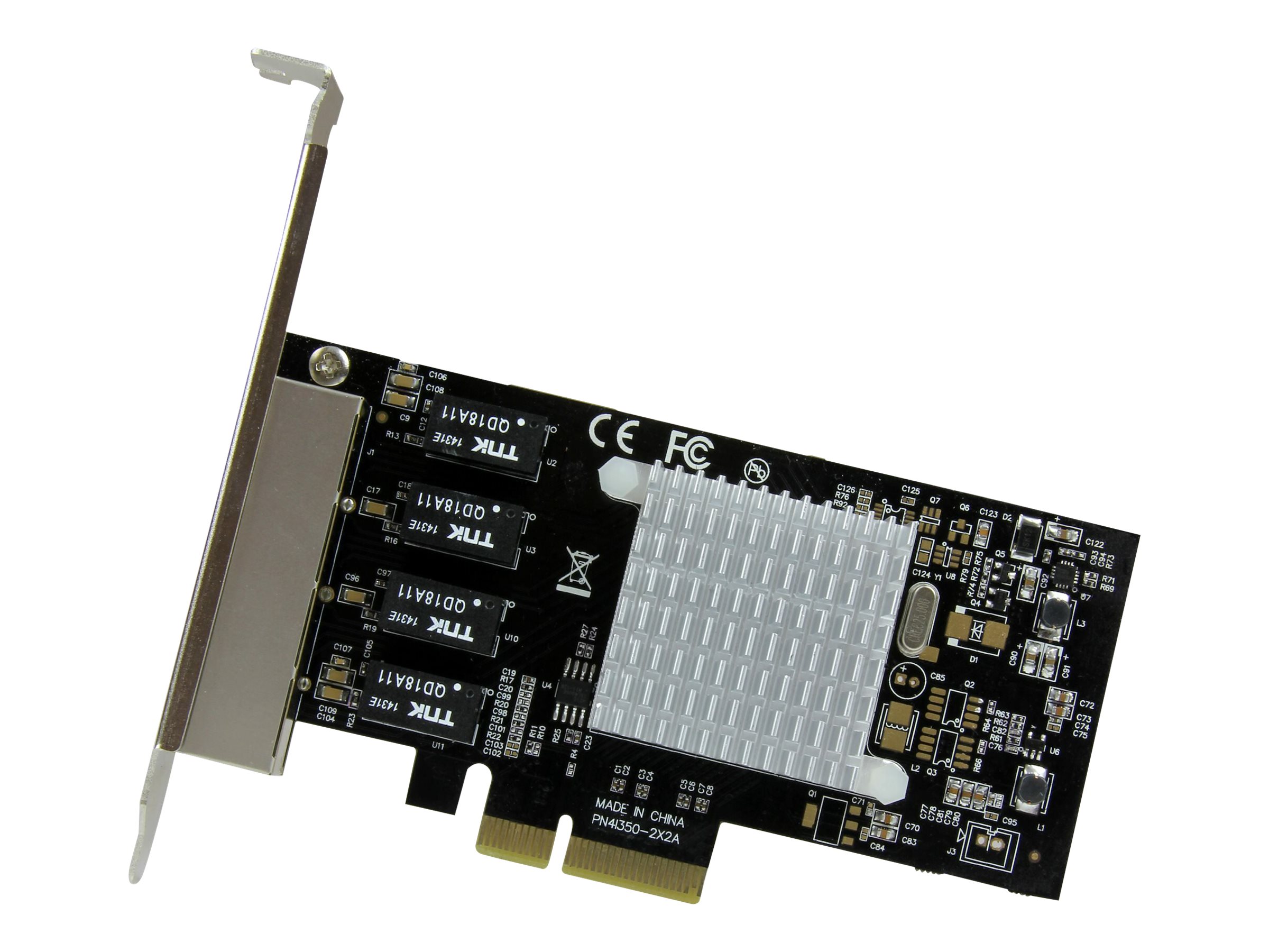 StarTech.com 4-Port PCIe Gigabit Ethernet Netzwerkkarte mit Intel I350, PCIe x4, Schwarz
