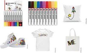 Marabu Textilmarker "Textile Marker", 10er Set auf Wasserbasis, nach Fixierung waschbeständig bis 60 Grad, - 1 Stück (0115000000200)