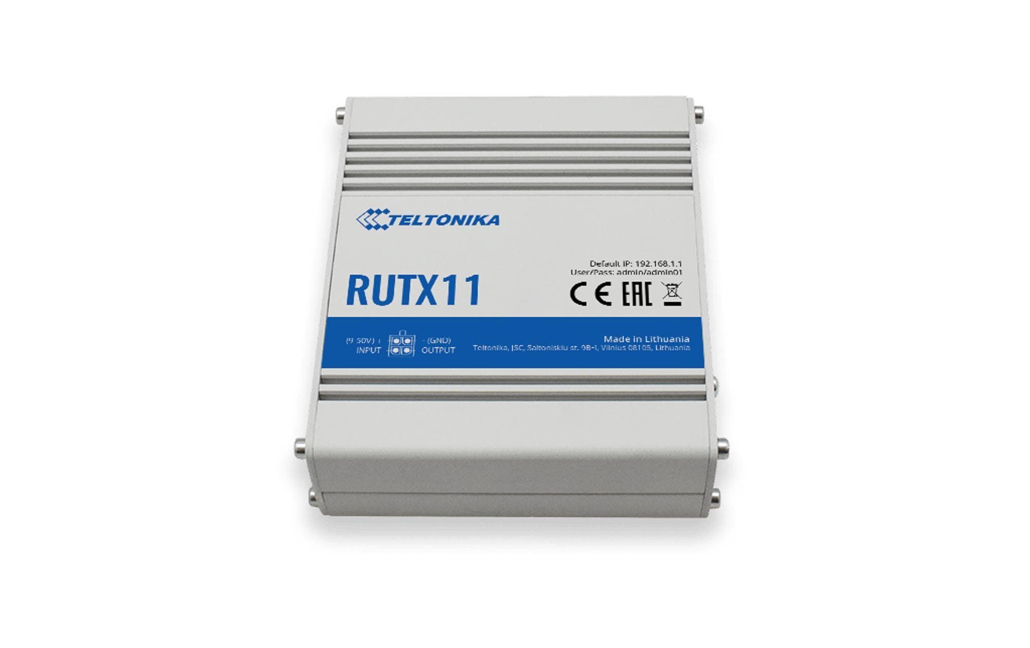 Teltonika RUTX11 LTE Cat 6 Router 4-Port 1 Gbps Wi-Fi 5 Grau